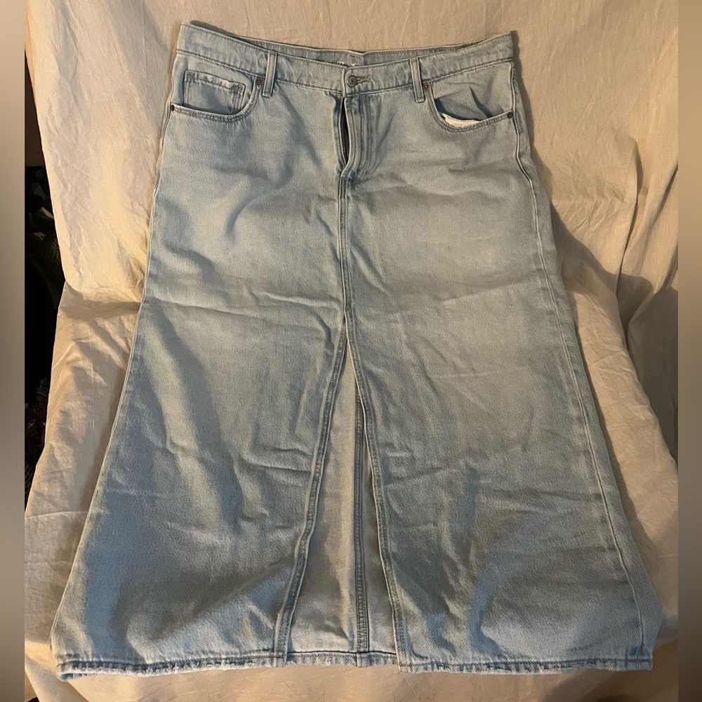 Old Navy Light Blue Denim Maxi Skirt